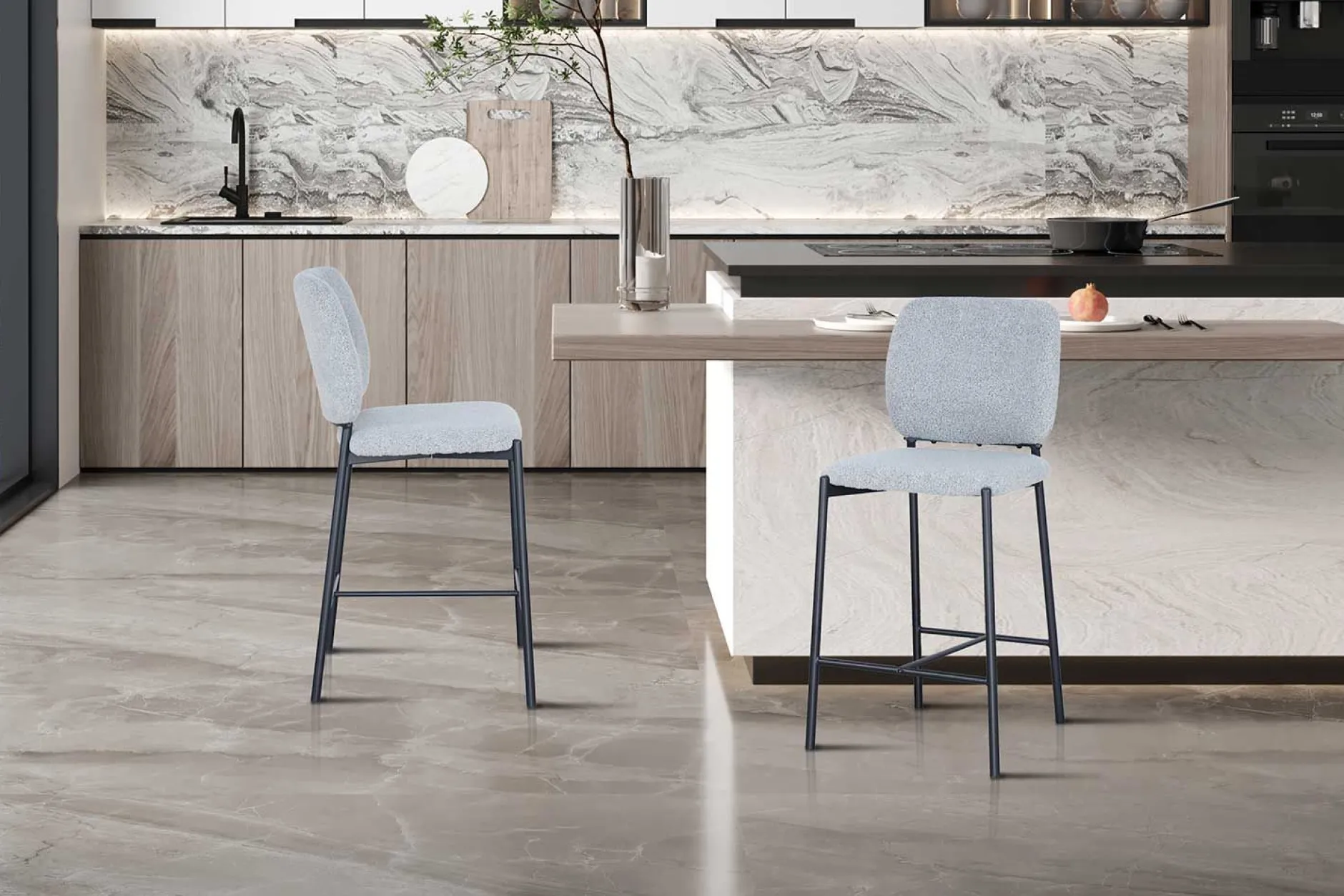 Barhocker Sophia | 45 x 56 x 99 cm | Grau