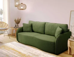 Bari 3-Sitzer Sofa 215x100x88cm - mit Stauraum - olivgrün