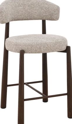 Barstuhl Silo - 56x55x82cm - Metall - greige/Walnuss