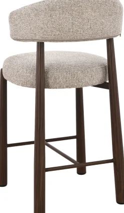Barstuhl Silo - 56x55x82cm - Metall - greige/Walnuss