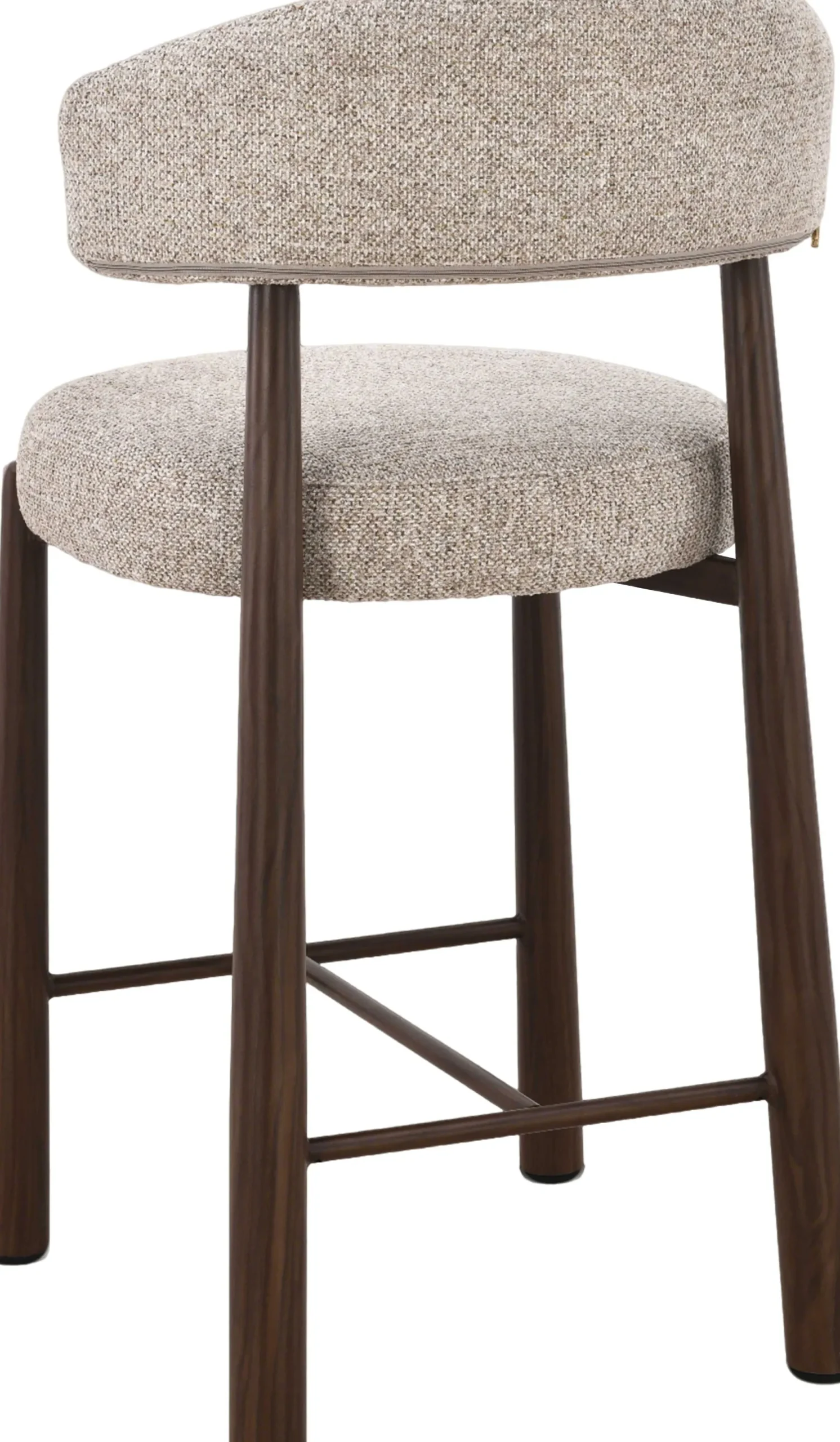 Barstuhl Silo - 56x55x82cm - Metall - greige/Walnuss