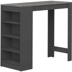 Bartable Aravis 115x50 mit Stauraum - Schwarz/Beton