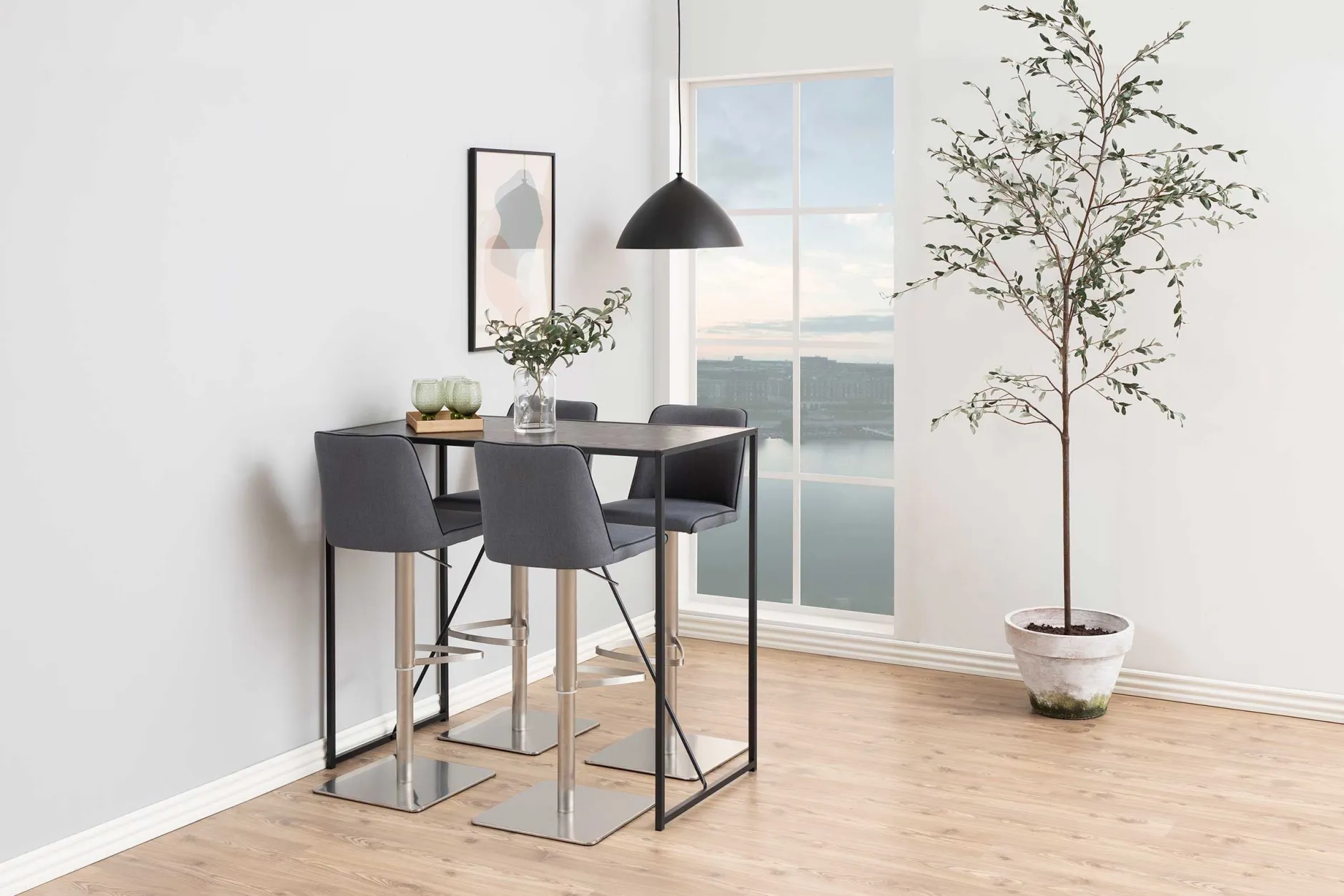 Bartable Dover 120x60cm - schwarz