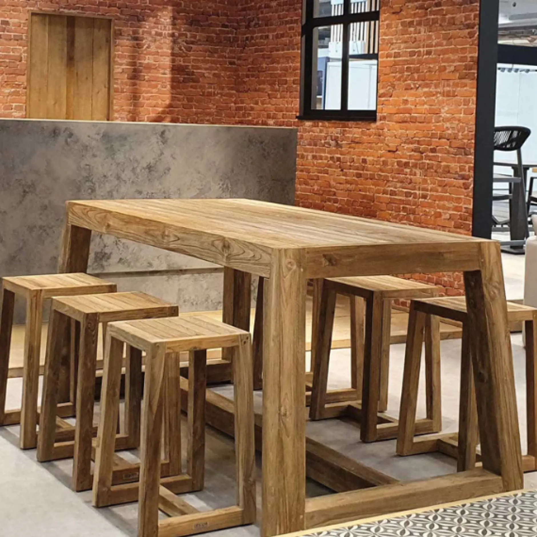 Bartisch Iberica 190x90x90cm recyceltes Teakholz