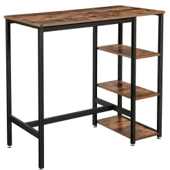 Bartisch Isolde 109x60 mit 3 Ablagen - braun/schwarz