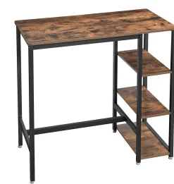 Bartisch Isolde 109x60 mit 3 Ablagen - braun/schwarz