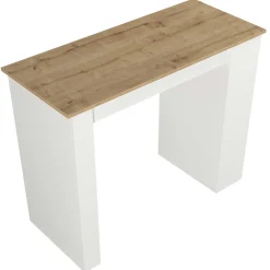 Bartisch Monaco - 120x52x102cm - mit Ablage - weiß/Eiche Dekor
