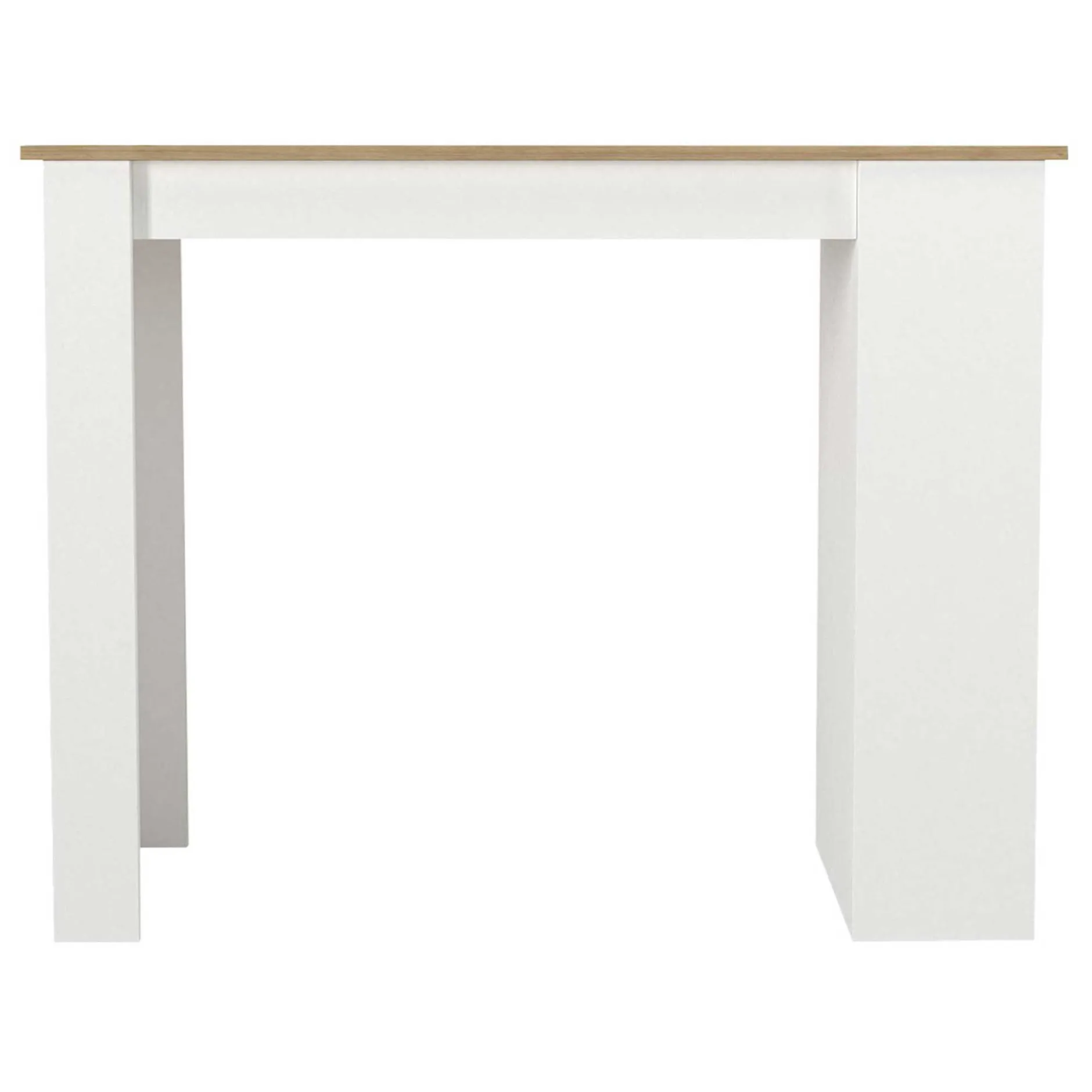 Bartisch Monaco - 120x52x102cm - mit Ablage - weiß/Eiche Dekor