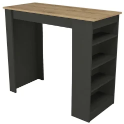 Bartisch Monaco - 120x52x102cm - mit Stauraum - Anthrazit/Eiche Dekor