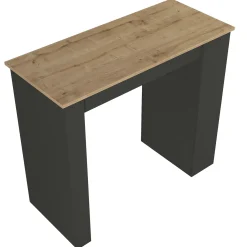 Bartisch Monaco - 120x52x102cm - mit Stauraum - Anthrazit/Eiche Dekor
