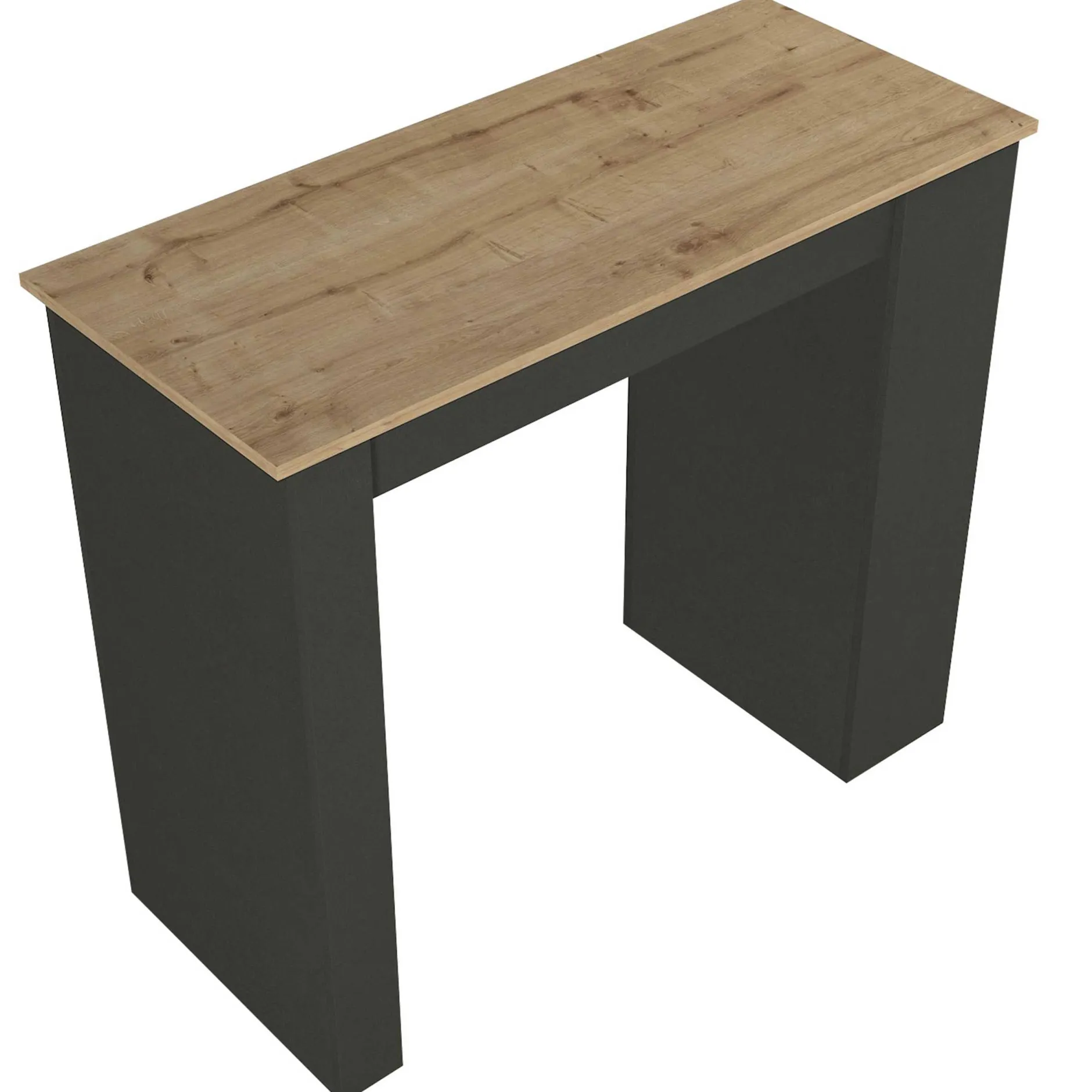 Bartisch Monaco - 120x52x102cm - mit Stauraum - Anthrazit/Eiche Dekor
