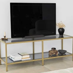 Basic TV-Ständer | METALLRAHMEN | Dunkelgrau, Gold