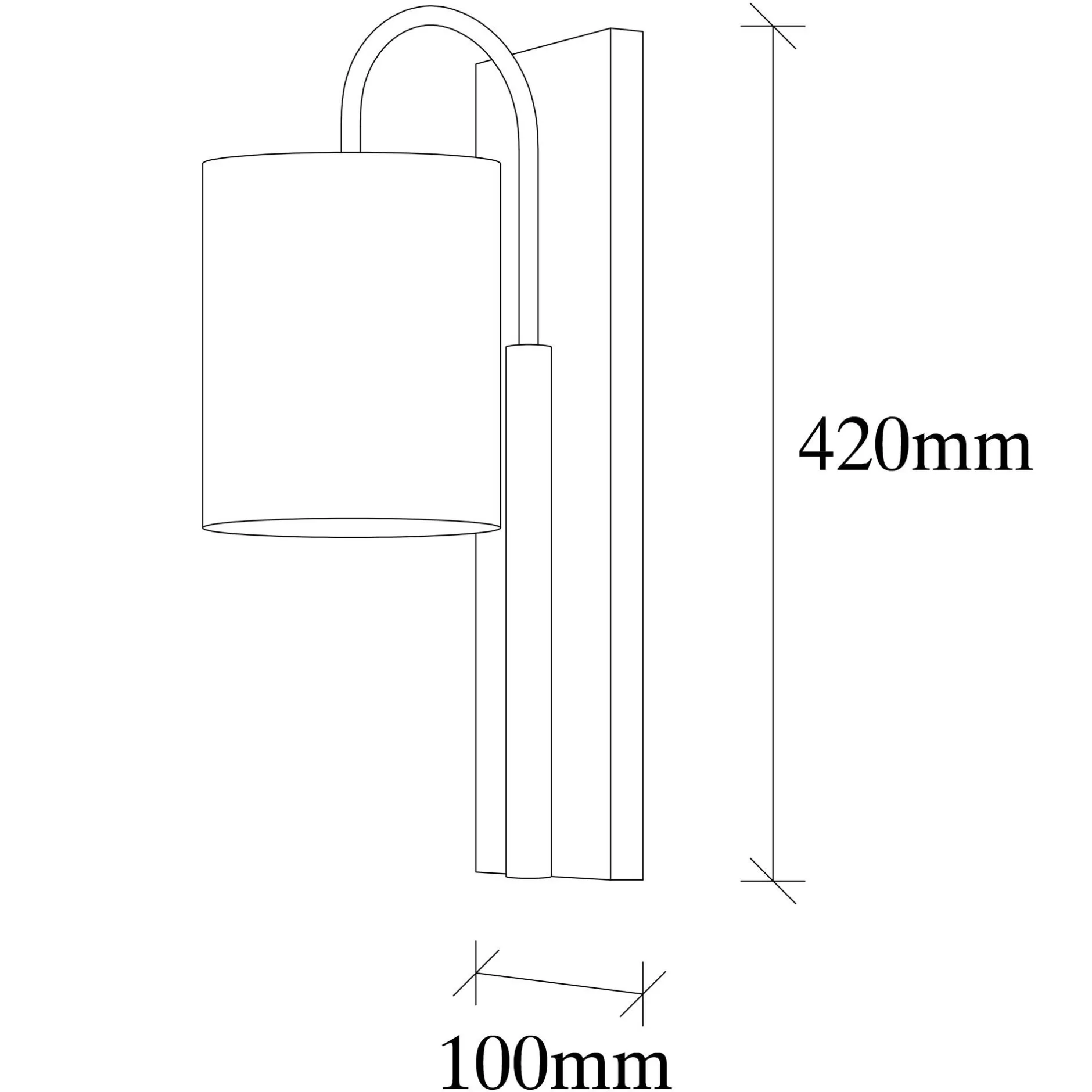 Baston Wandleuchte | METALLGEHÄUSE | Schwarz, Braun