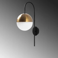 Bastos Wandleuchte | METALLGEHÄUSE | Schwarz, Vintage, Weiß