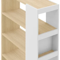 Bücherregal Ellana 7 offene Fächer - Eiche hell/weiß