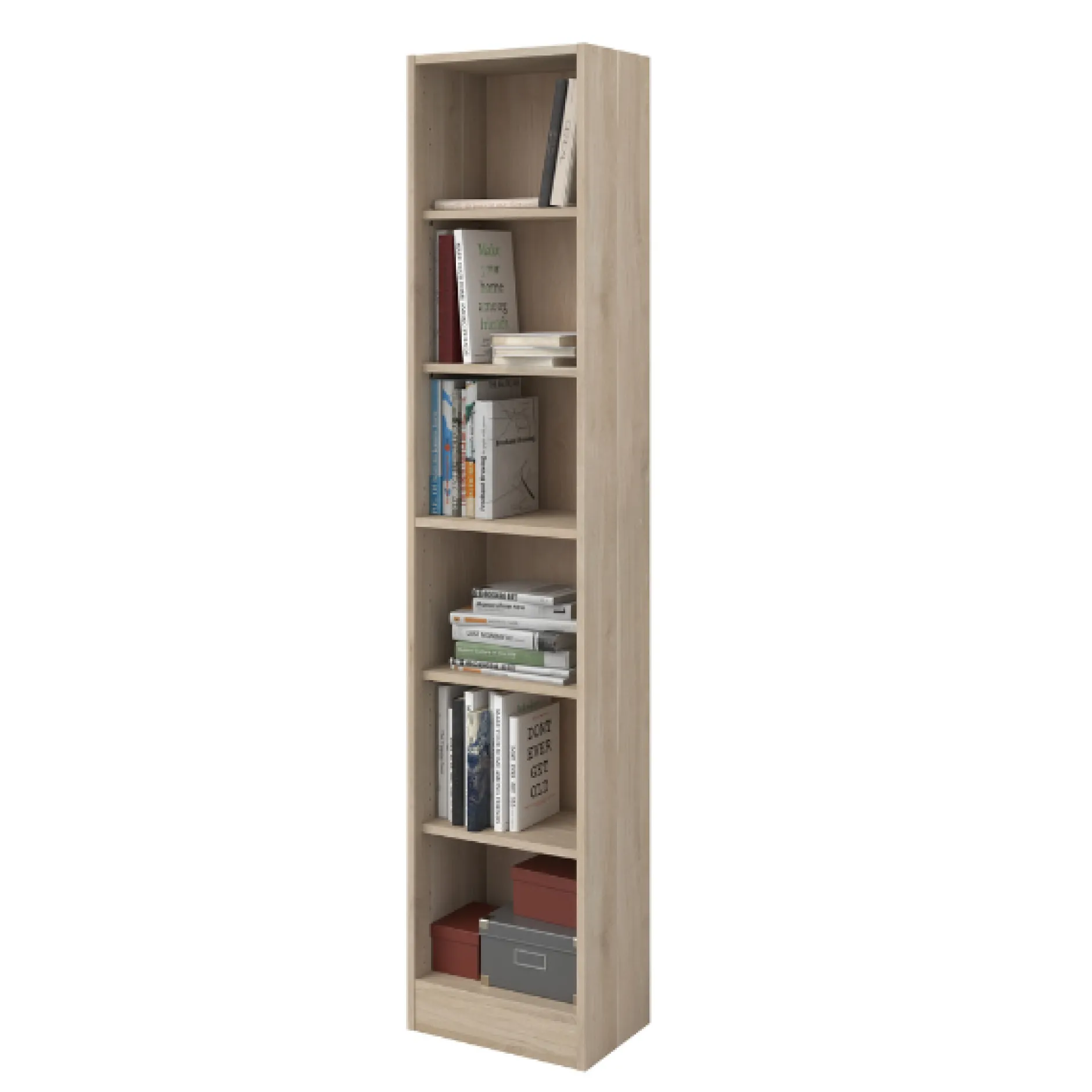 Bücherregal Hobby Länge 41 cm-5 Fachböden Eiche