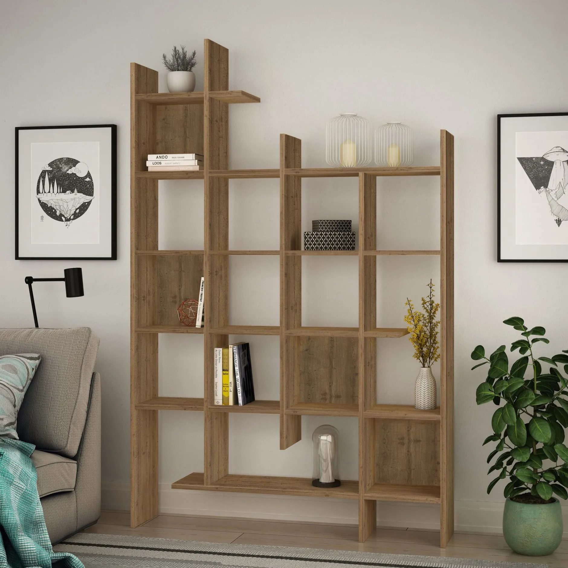 Bücherregal Manco - 100% MELAMINE - Hethitisch - 122 x 188 x 25,5 cm