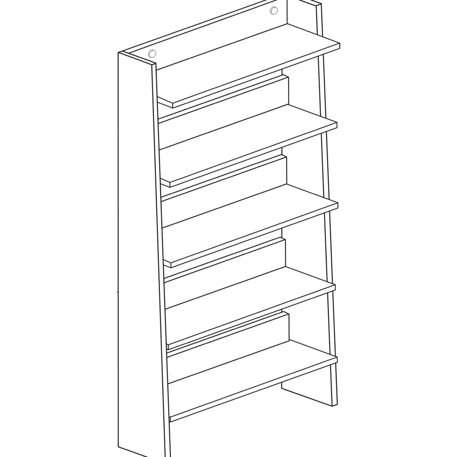 Bücherregal Quinty 95cm 5 Fachböden - grau/ Eiche Dekor