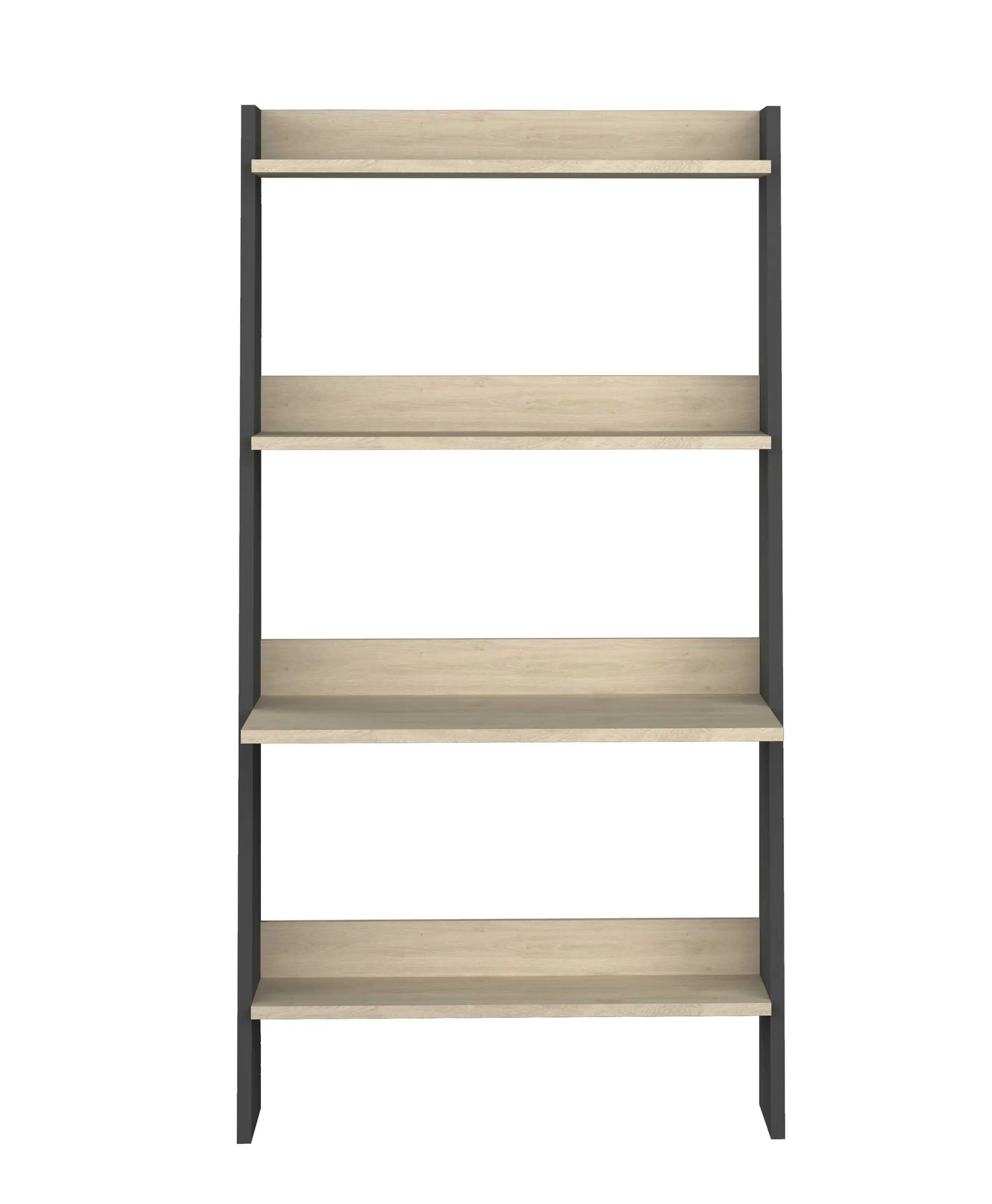 Bücherregal Quinty mit Laptoptisch 95cm 3 Fachböden - Eiche Dekor/grau