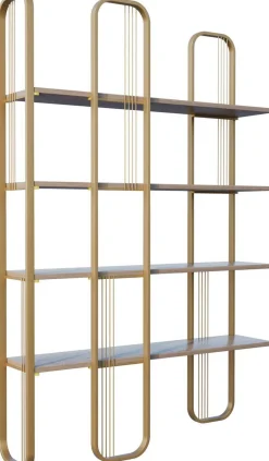 Bücherregal Sierra - 100% MELAMINE - Gelb - 124 x 182 x 26 cm