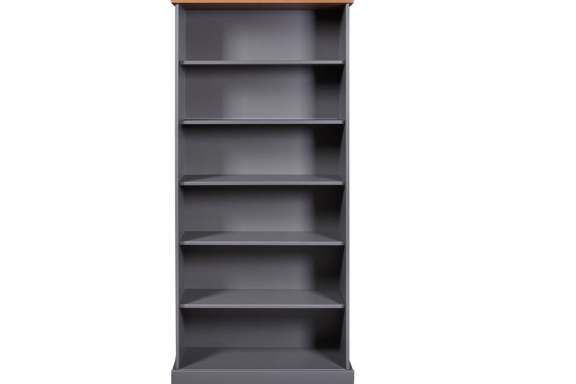 Bücherregal Westerland | 90 x 38,1 x 190 cm | Farbe: Dunkelgrau