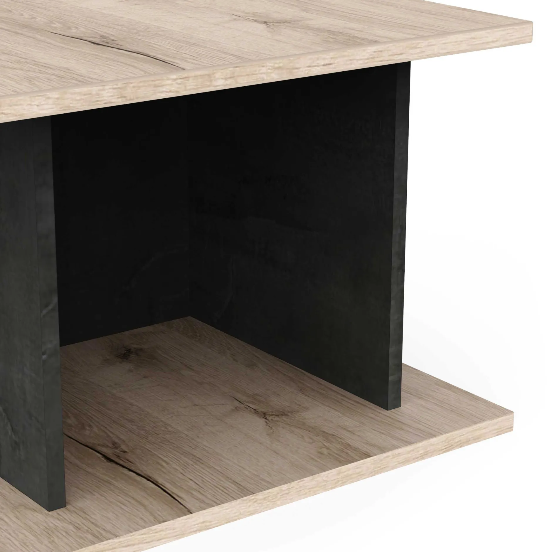 Beatrice Couchtisch - 91x50x36cm - Eiche Dekor/Betonoptik