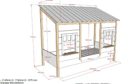 Bedhouse Odense mit Bettkasten 90x200 MDF - weiß/Kiefernholz