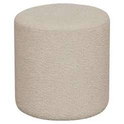 Beige Bouclé Pouf: Ø34x36 cm
