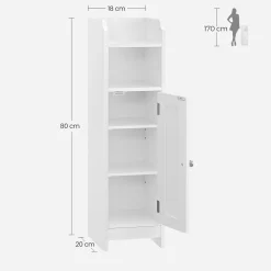 Beistellschrank Maddy | 18 x 20 x 80 cm | Weiß