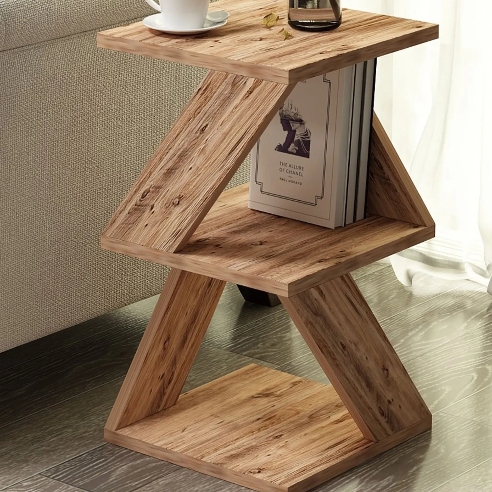 Beistelltisch Albeni - 100% MELAMINE - Atlantische Kiefer - 29,6 x 54,2 x 29,6 cm