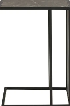 Beistelltisch aus schwarzem Marmor, Drahtgestell, 35x43x63 cm