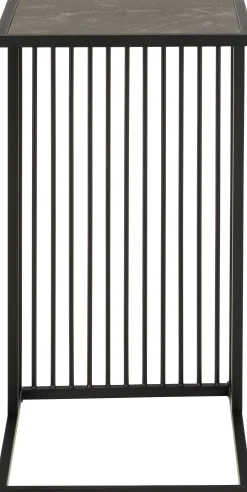 Beistelltisch aus schwarzem Marmor, Drahtgestell, 35x43x63 cm