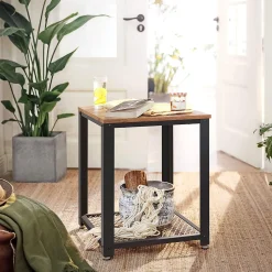 Beistelltisch Bill 45x45 1 Ablage - rustikal braun/schwarz