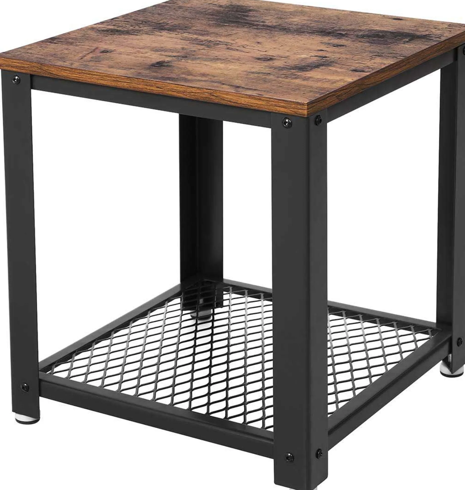 Beistelltisch Bill 45x45 1 Ablage - rustikal braun/schwarz