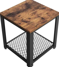 Beistelltisch Bill 45x45 1 Ablage - rustikal braun/schwarz