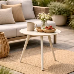 Beistelltisch Burnie Aluminium Beige Ø48x48cm Gescova