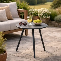 Beistelltisch Burnie Aluminium grau - Gartenmöbel - 45x45x50cm