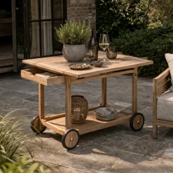 Beistelltisch Clifton Gescova - Massives Teakholz - 105x91x78 cm - Braun