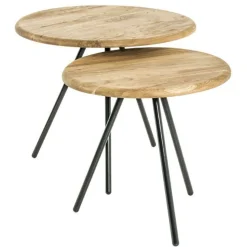 Beistelltisch | Ø50 cm x 43 cm | Eiche massiv