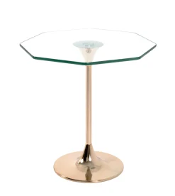 Beistelltisch | Ø45 cm x 47 cm | Gold/Glas