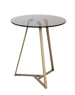 Beistelltisch | Ø45 cm x 50 cm | Grau-Gold