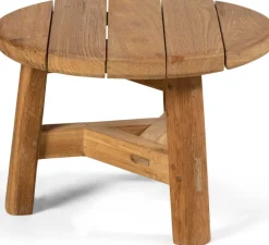 Beistelltisch Ferdau Gescova - Recyceltes Teakholz - Ø50 cm - Braun