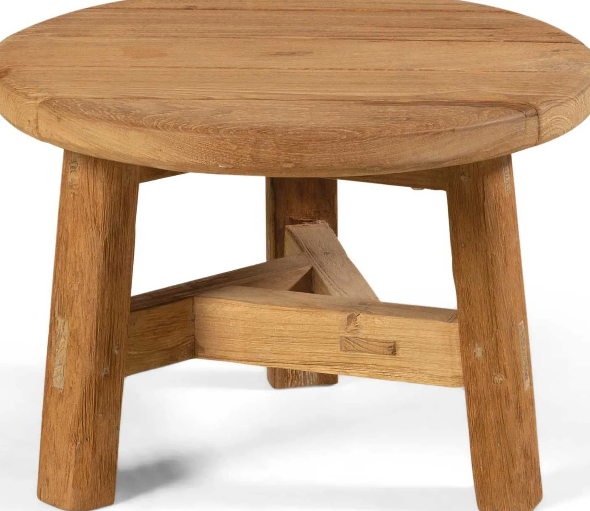 Beistelltisch Ferdau Gescova - Recyceltes Teakholz - Ø50 cm - Braun