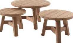 Beistelltisch Ferdau Gescova - Recyceltes Teakholz - Ø50 cm - Braun