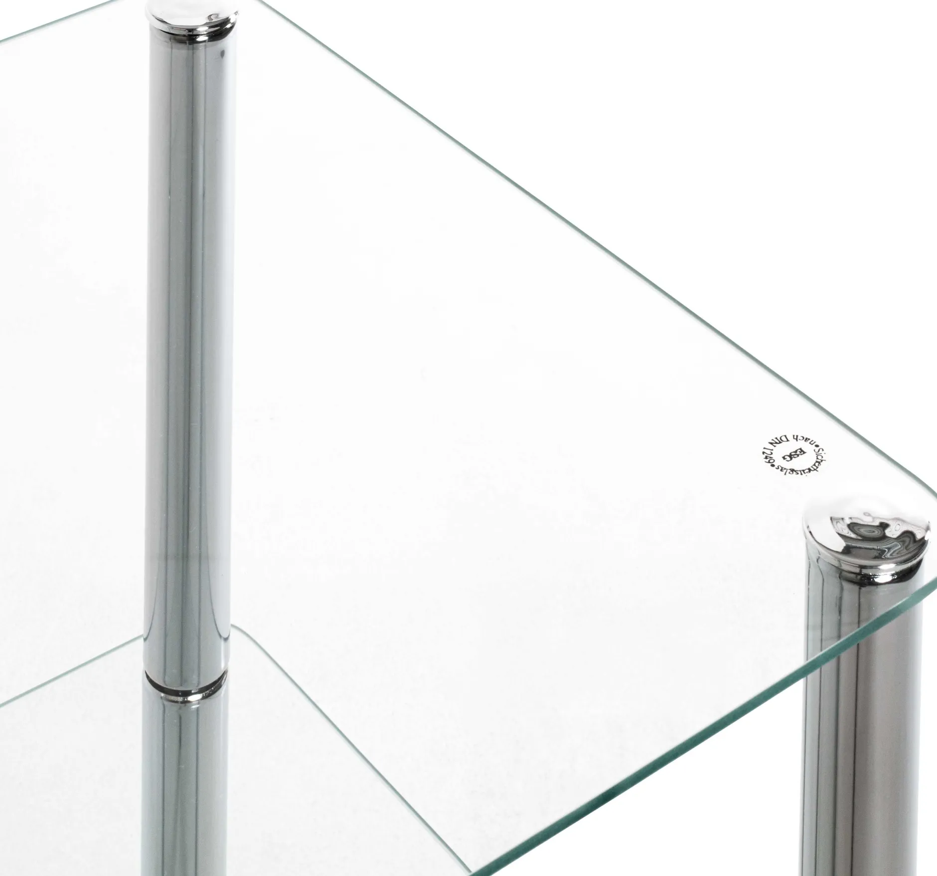 Beistelltisch Heiko 39x39cm - Glas/Chrom