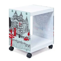 Beistelltisch Londoncube auf Rädern