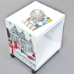 Beistelltisch Londoncube auf Rädern