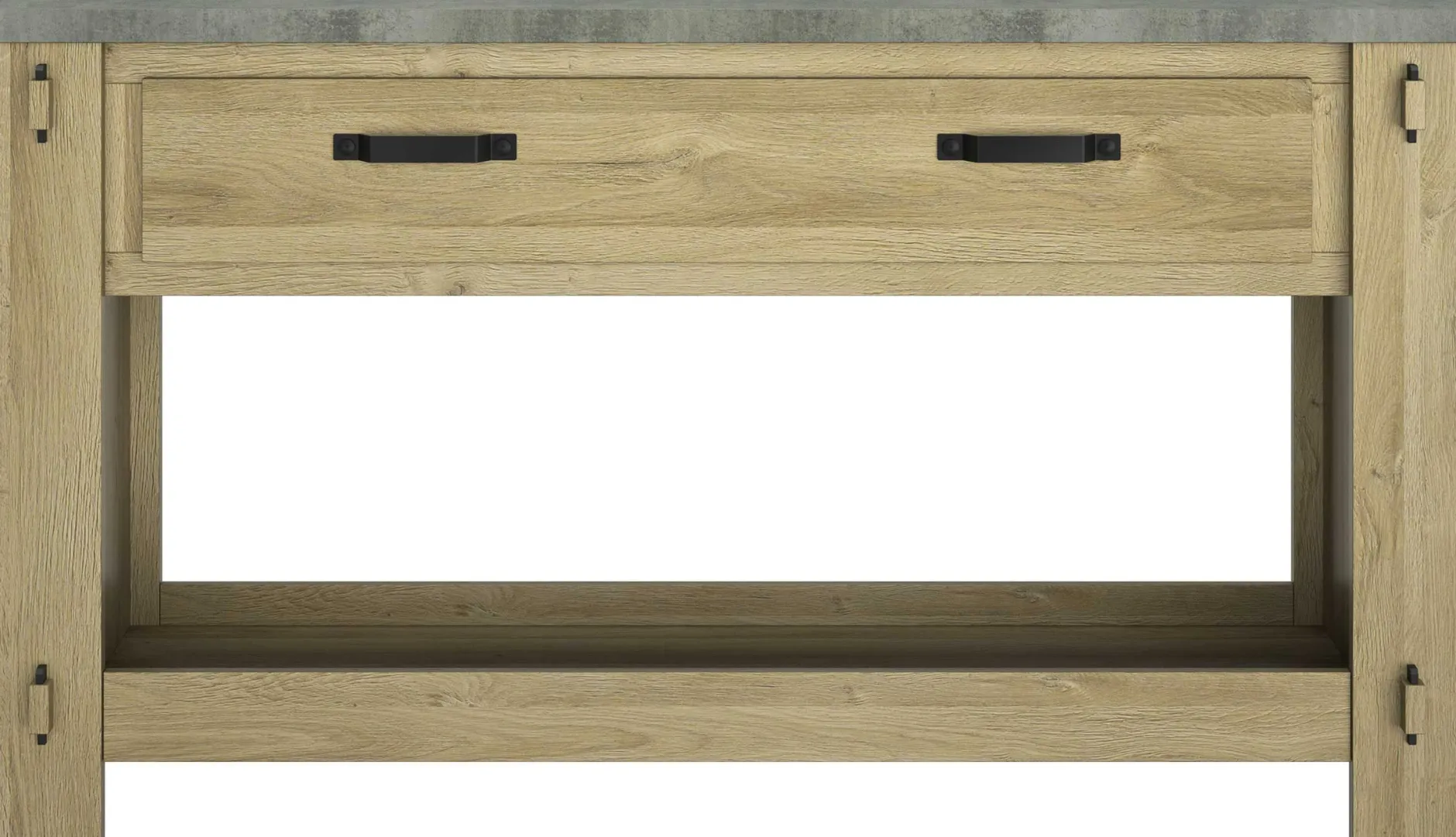 Beistelltisch Louane 156cm, 1 Schublade - Eiche/Beton
