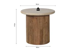 Beistelltisch Louis | Ø50 x 45 cm | Travertin Beige