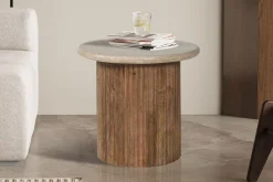 Beistelltisch Louis | Ø50 x 45 cm | Travertin Beige